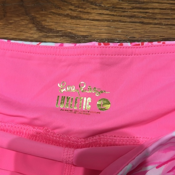Lilly Pulitzer UPF 50+ Luxletic Annora Skort Peony Pink Seaside Scene large NWT - Picture 9 of 11